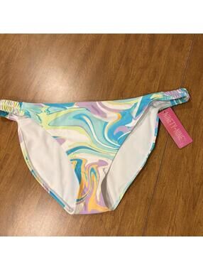 Ninety-Nine Swirl Bikini Bottoms XXL Blue Purple Orange Psychedelic NWT Swim